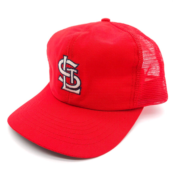 Vintage St. Louis Cardinals‎ Mesh Trucker Snapback Hat Red MLB Baseball Cap 80's - Picture 1 of 8